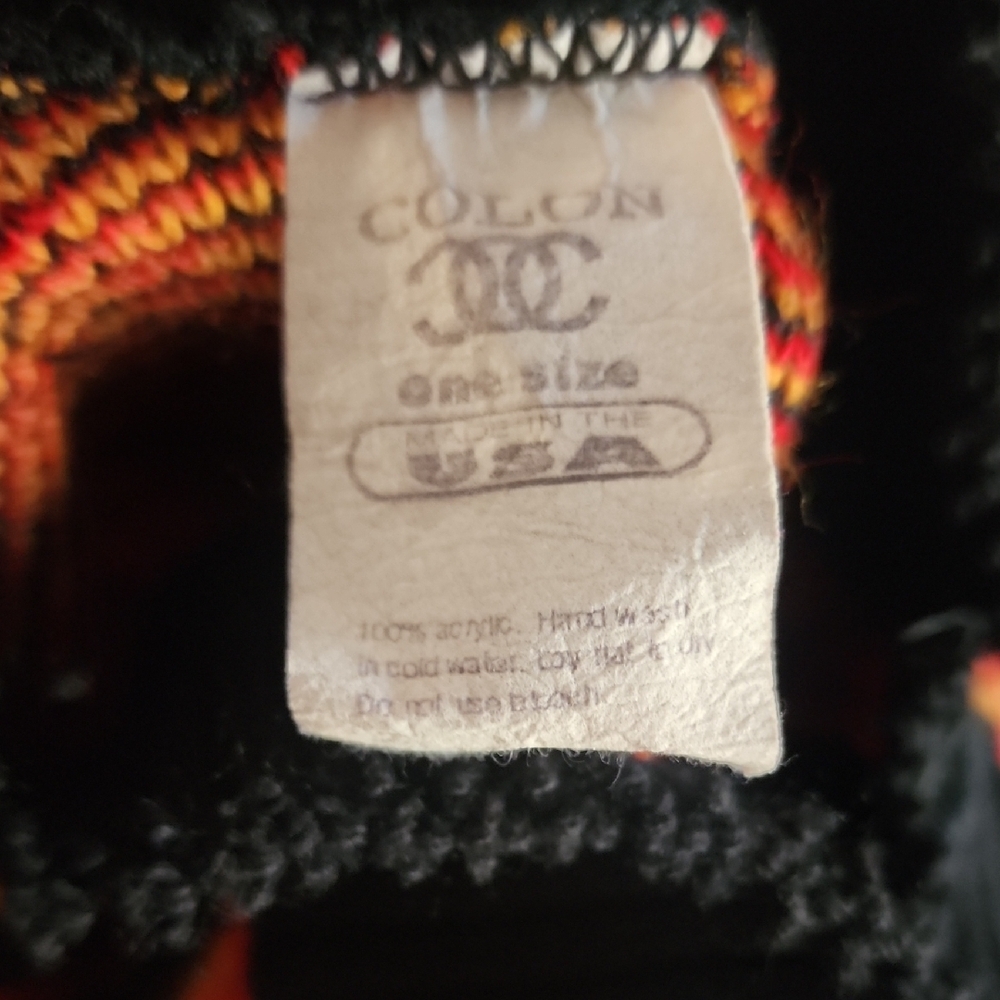Vintage Colon Black & Orange Abstract Swirl Logo Knit Sweater - Picture 7 of 10